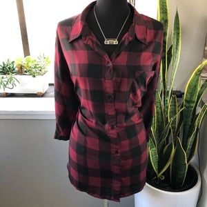 Ava & Viv Red Buffalo Plaid Tunic Size 2X